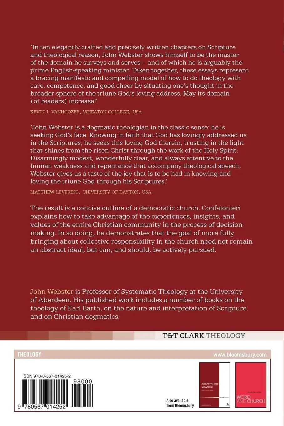 Rückseite: 9780567014252 | The Domain of the Word | Scripture and Theological Reason | Webster