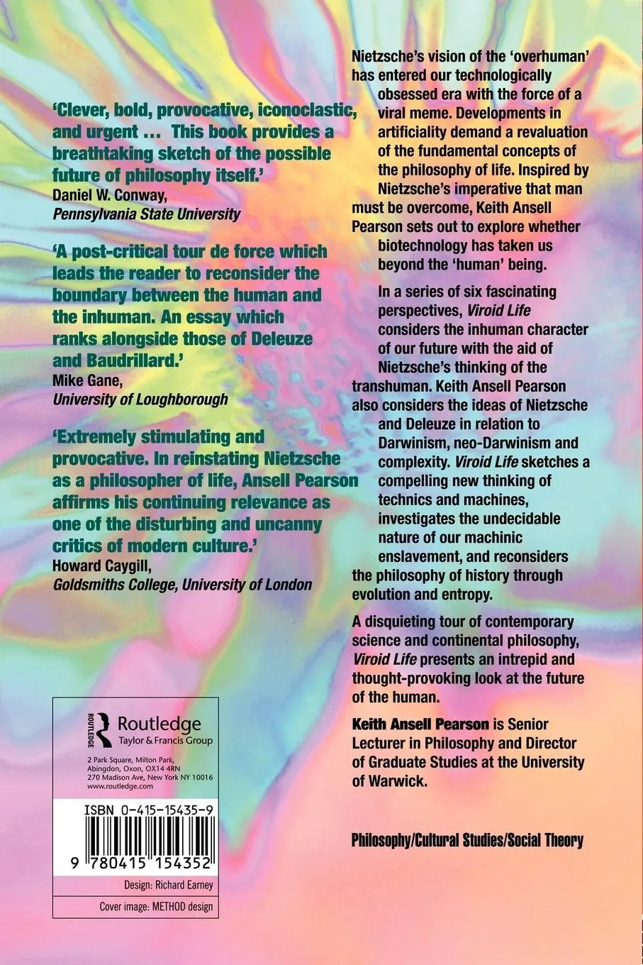 Rückseite: 9780415154352 | Viroid Life | Perspectives on Nietzsche and the Transhuman Condition