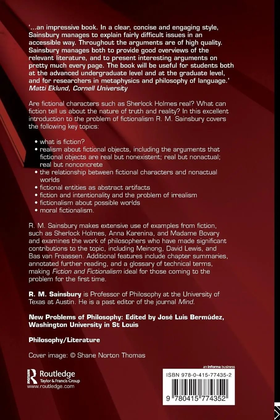 Rückseite: 9780415774352 | Fiction and Fictionalism | R. M. Sainsbury | Taschenbuch | Englisch