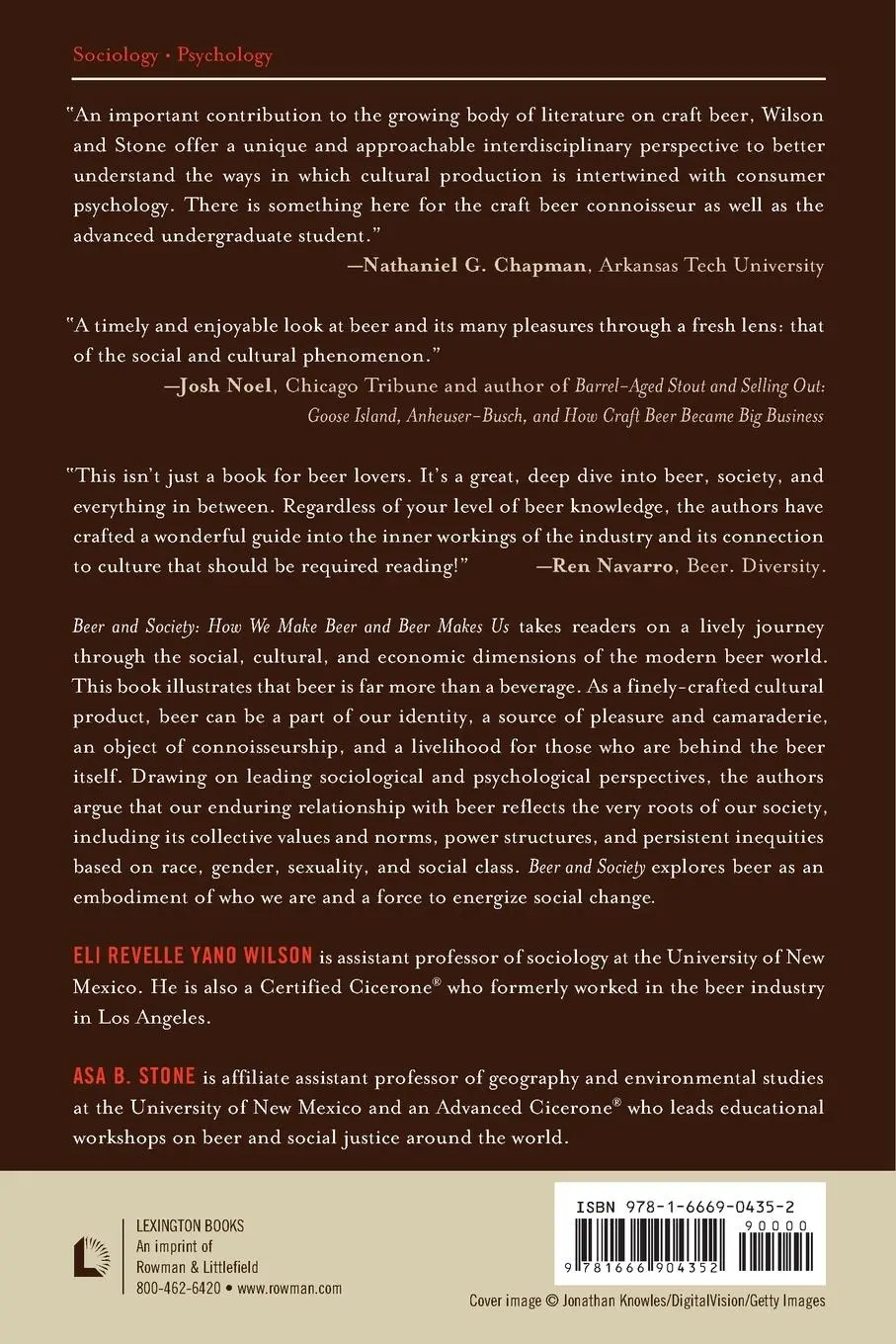 Rückseite: 9781666904352 | Beer and Society | How We Make Beer and Beer Makes Us | Wilson (u. a.)