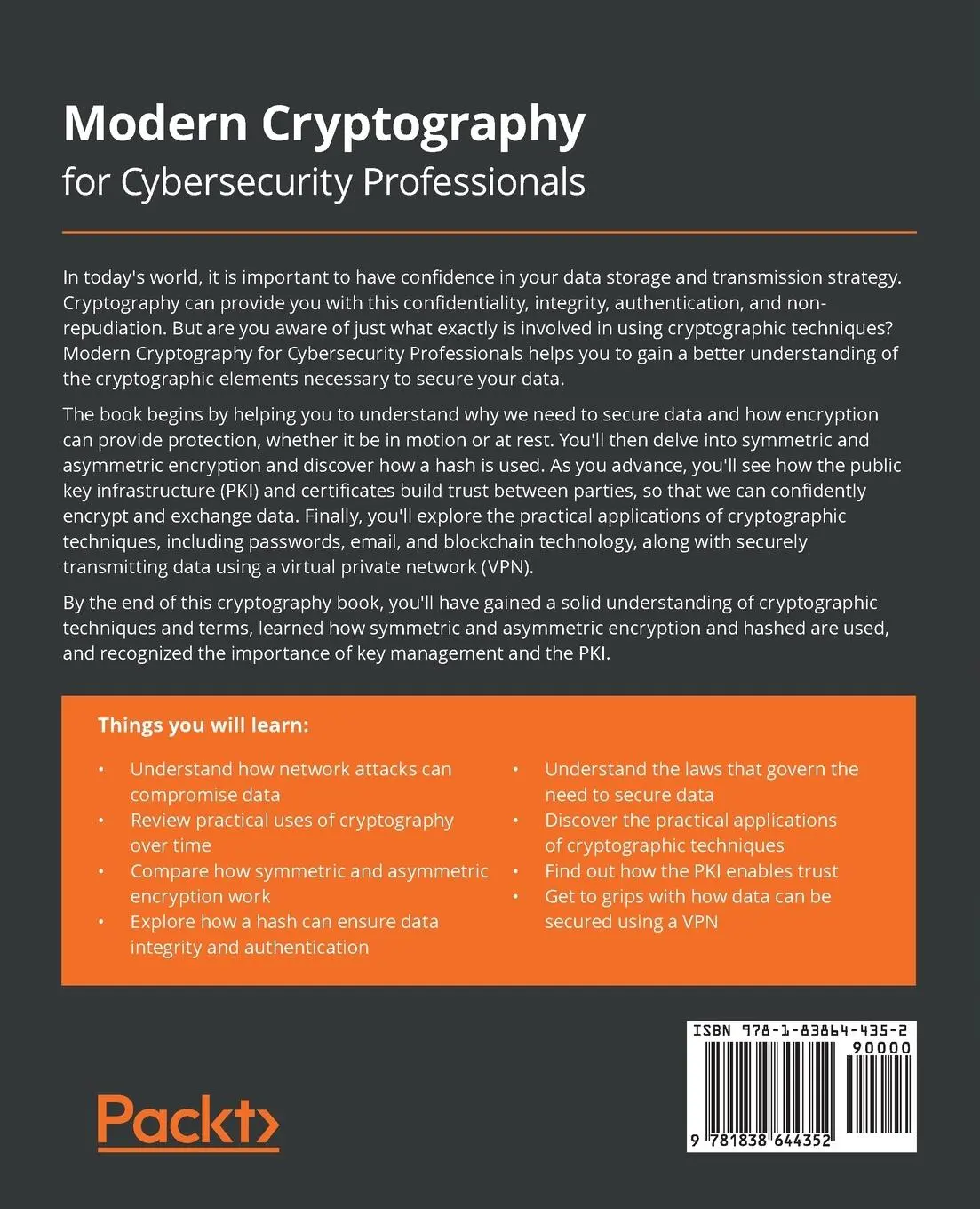 Rückseite: 9781838644352 | Modern Cryptography for Cybersecurity Professionals | Lisa Bock | Buch