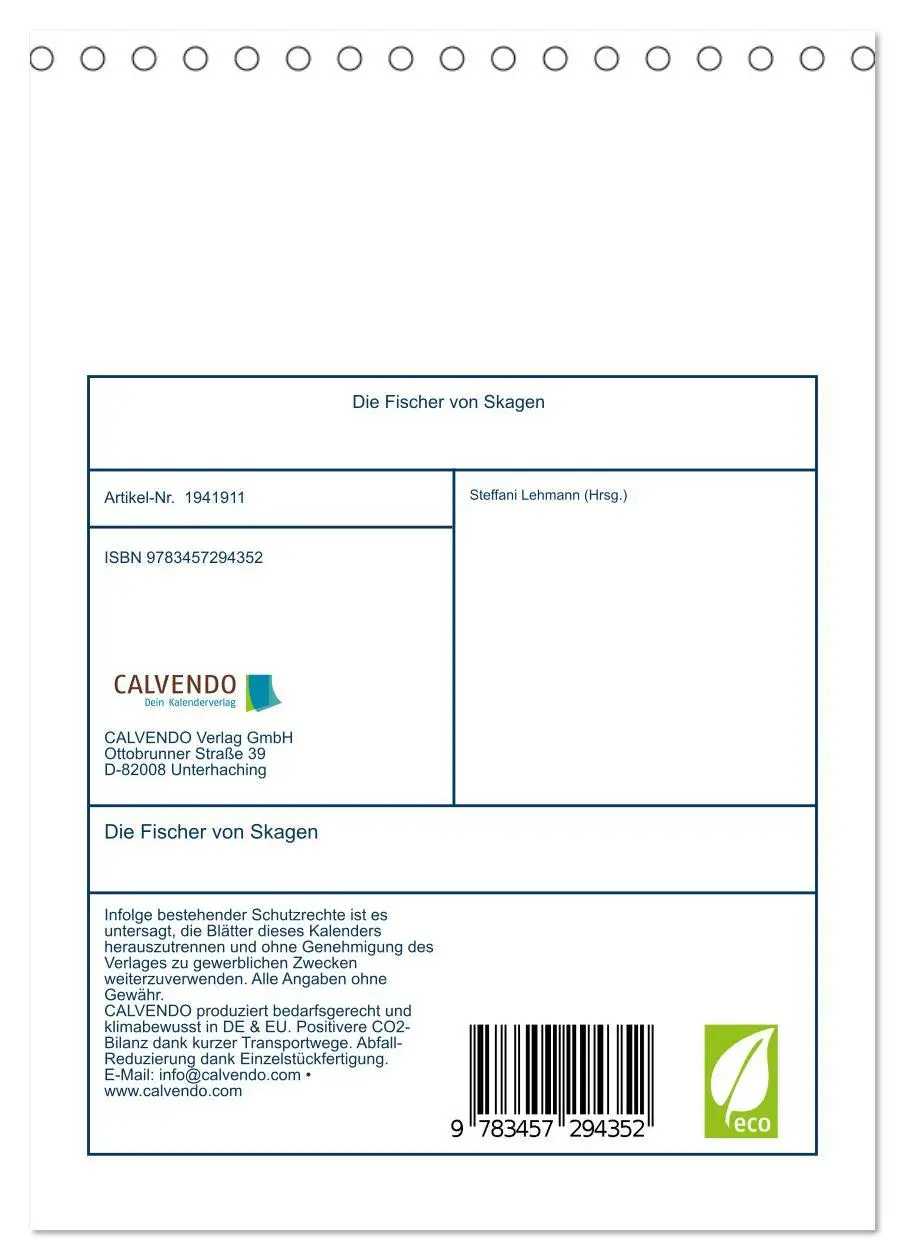 Bild: 9783457294352 | Die Fischer von Skagen (Tischkalender 2026 DIN A5 hoch), CALVENDO...