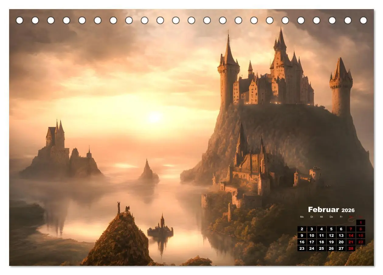 Bild: 9783457504352 | Burgen der Phantasie (Tischkalender 2026 DIN A5 quer), CALVENDO...