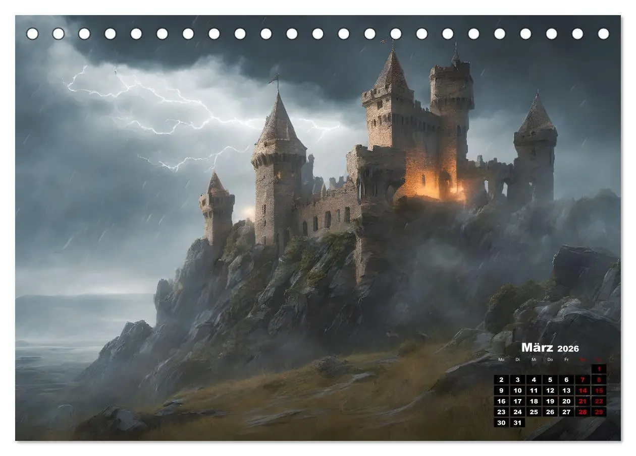 Bild: 9783457504352 | Burgen der Phantasie (Tischkalender 2026 DIN A5 quer), CALVENDO...