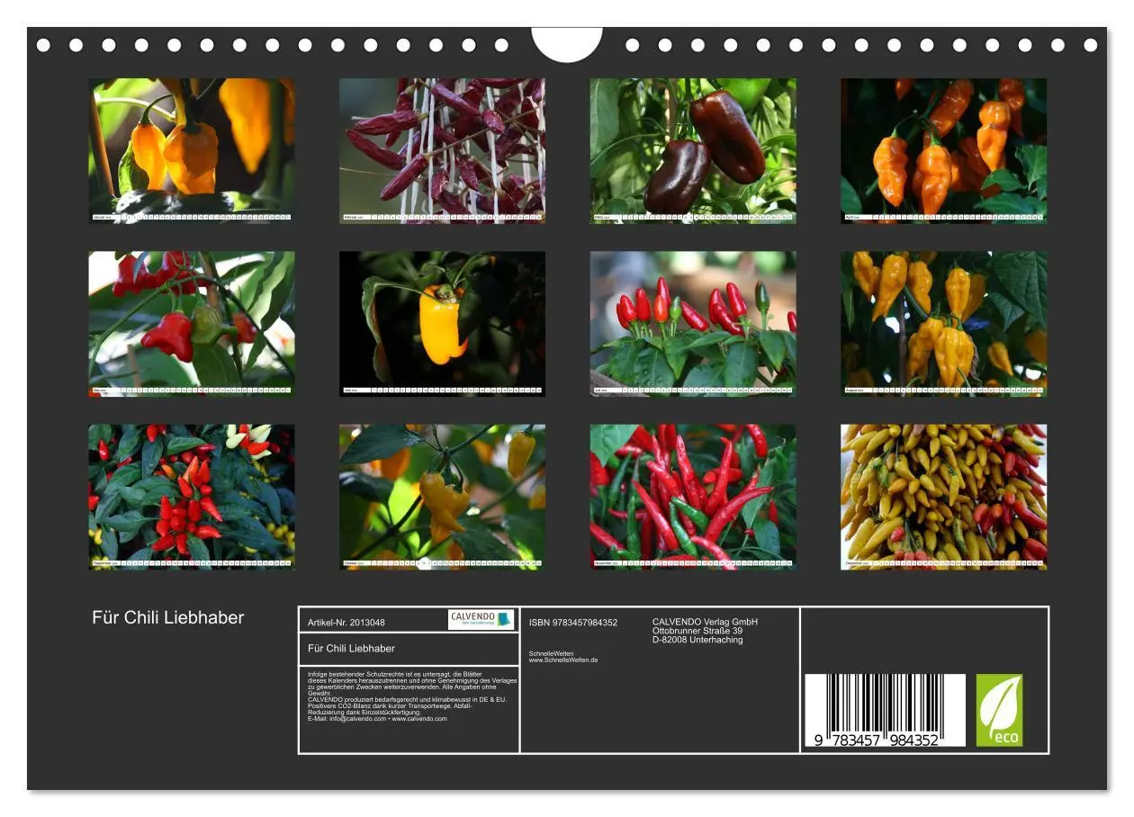 Bild: 9783457984352 | Für Chili Liebhaber (Wandkalender 2026 DIN A4 quer), CALVENDO...