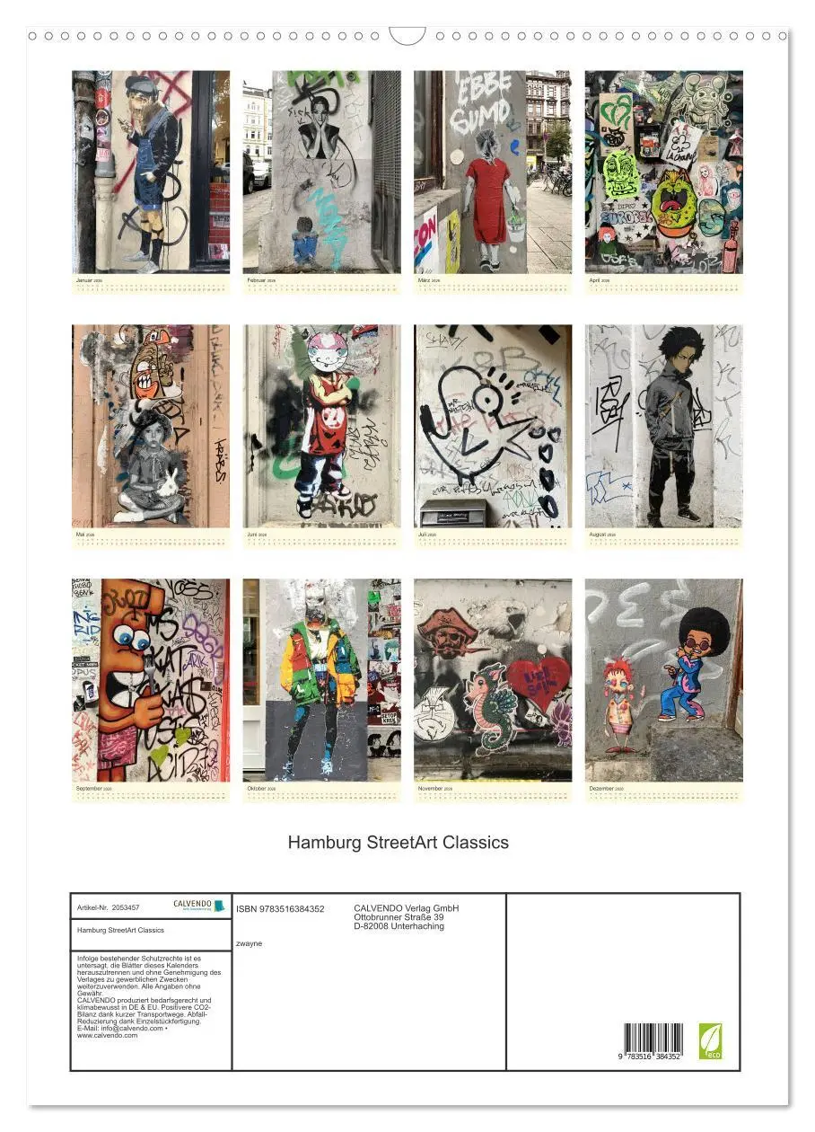 Bild: 9783516384352 | Hamburg StreetArt Classics (Wandkalender 2026 DIN A2 hoch),...