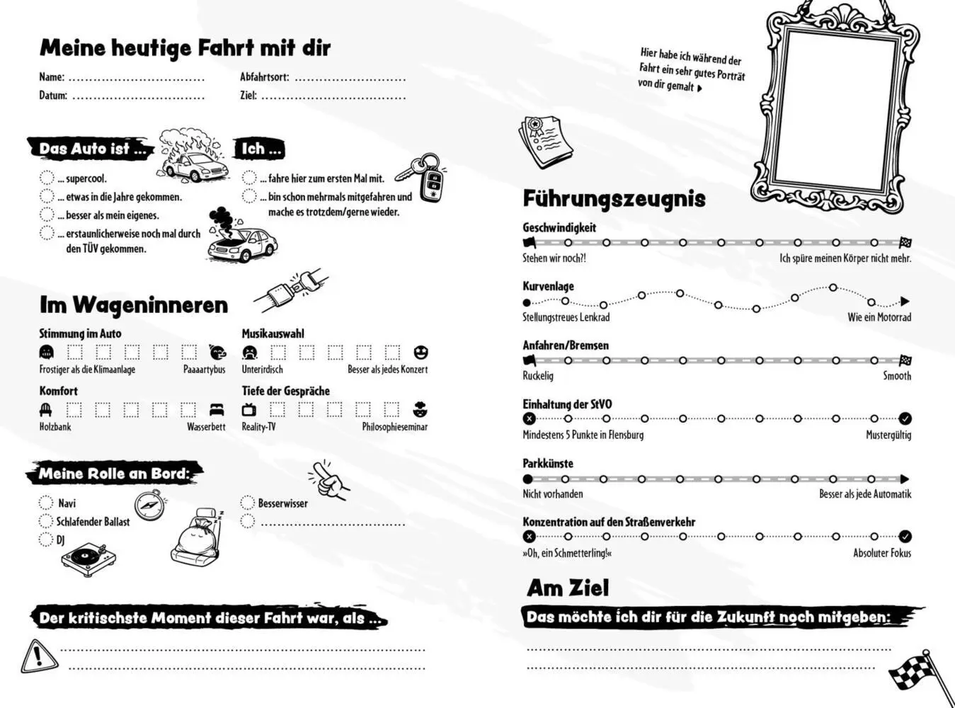Bild: 9783969054352 | Gute Fahrt! | Das abgefahrene Beifahrer-Gästebuch | Lea Weber | Buch