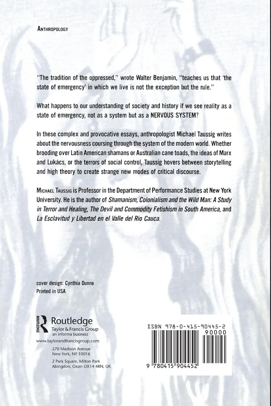 Rückseite: 9780415904452 | The Nervous System | Michael Taussig | Taschenbuch | Englisch | 1991