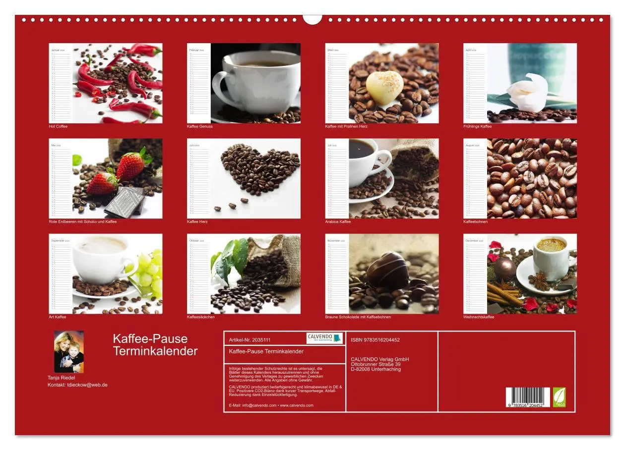 Bild: 9783516204452 | Kaffee-Pause Terminkalender (Wandkalender 2026 DIN A2 quer),...
