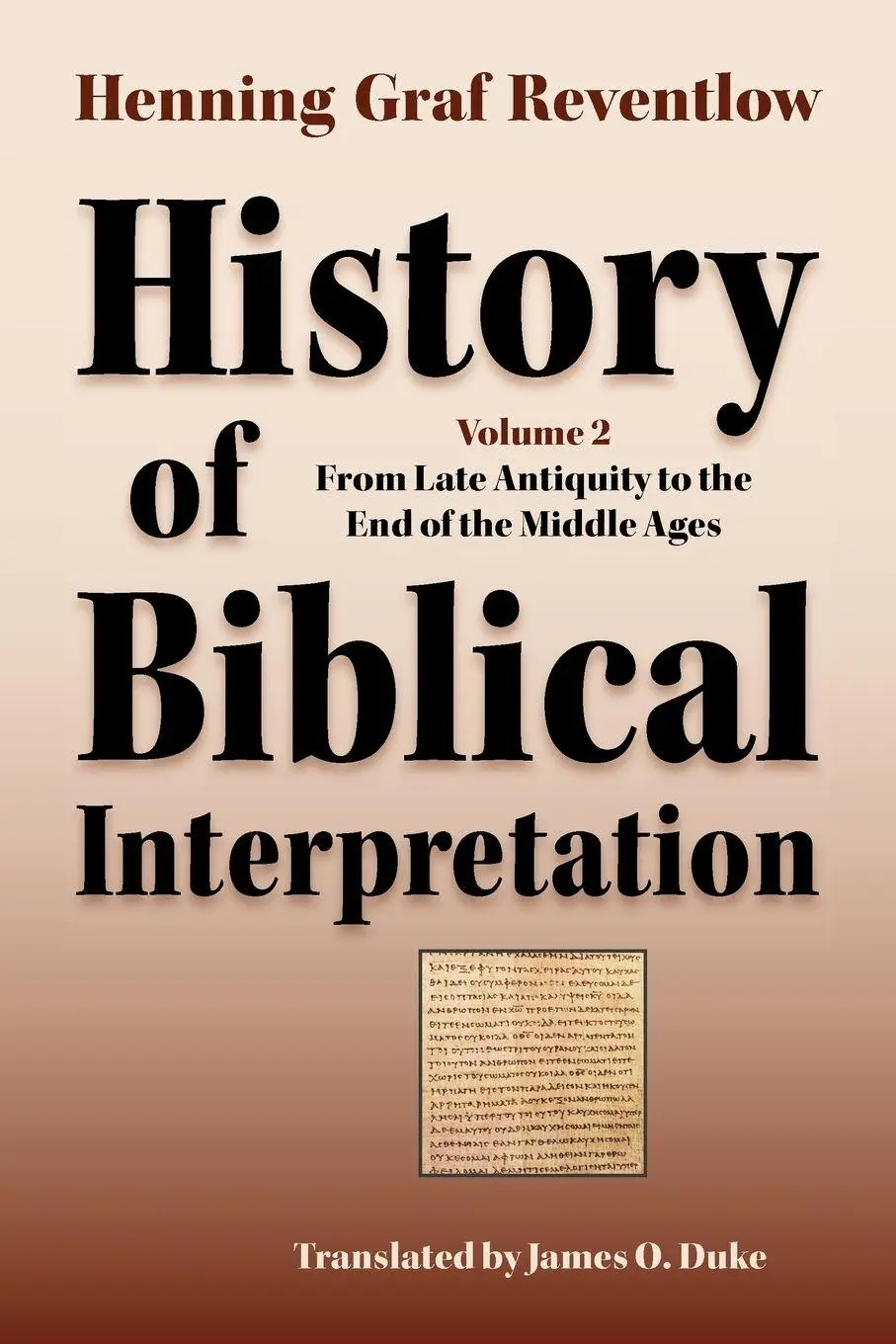 Cover: 9781589834552 | History of Biblical Interpretation, Vol. 2 | Henning Graf Reventlow