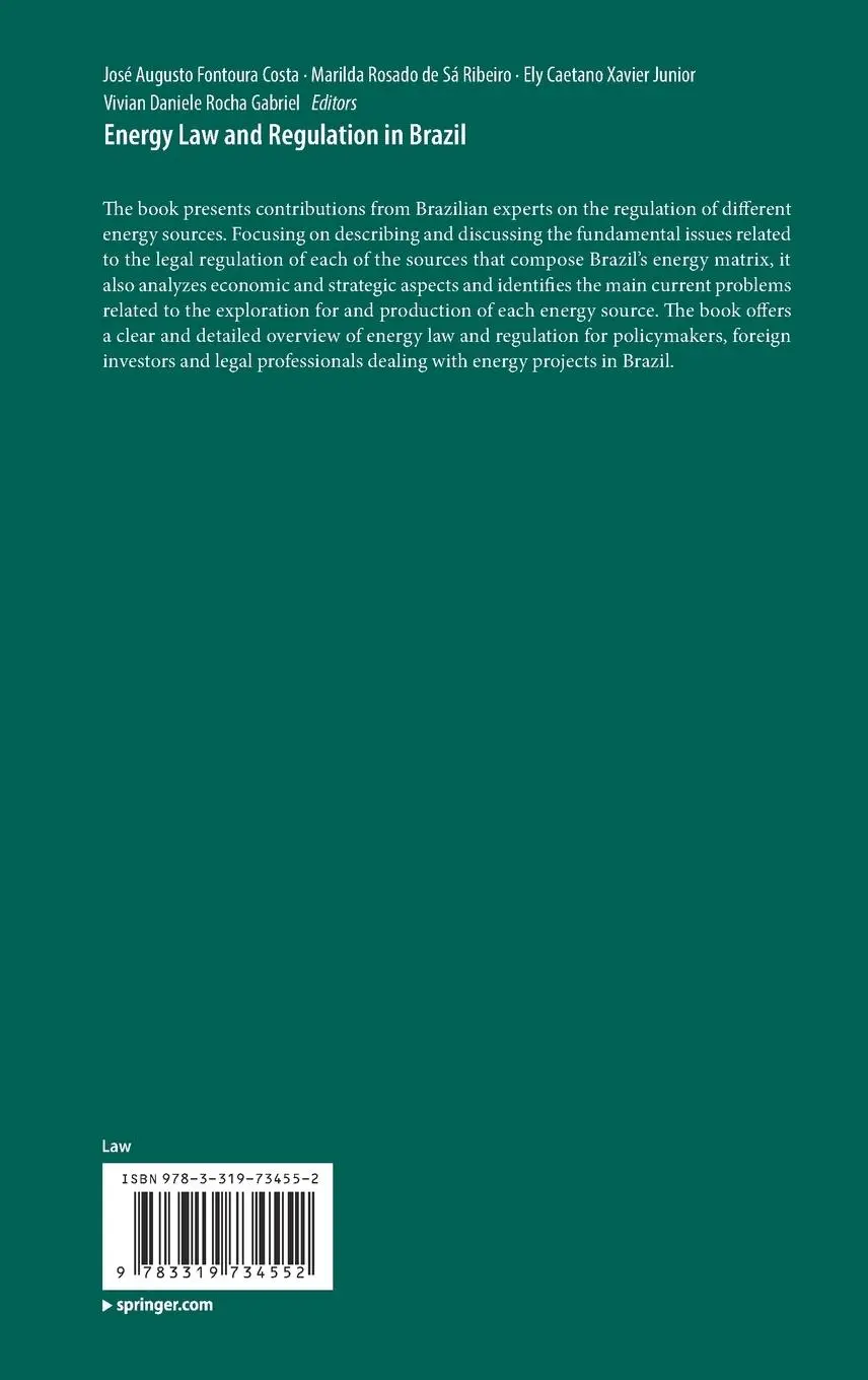 Rückseite: 9783319734552 | Energy Law and Regulation in Brazil | Costa (u. a.) | Buch | xix