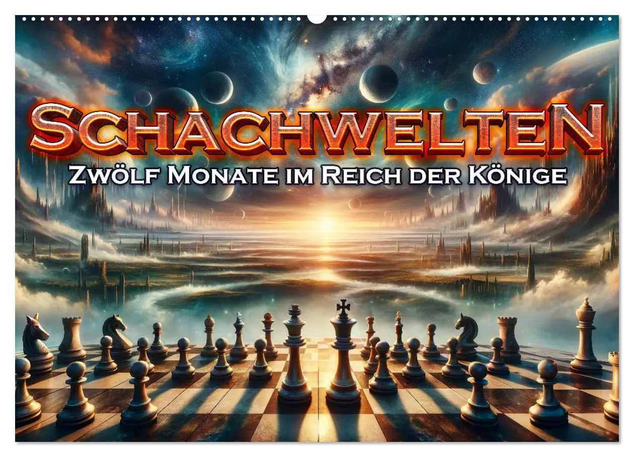 Cover: 9783383784552 | Schachwelten: Zwölf Monate im Reich der Könige (Wandkalender 2025...
