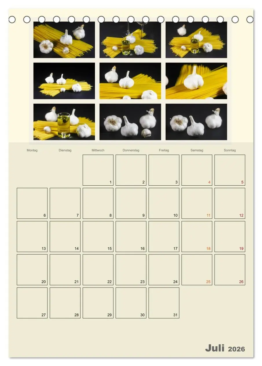 Bild: 9783516434552 | Food (Tischkalender 2026 DIN A5 hoch), CALVENDO Monatskalender | Jäger
