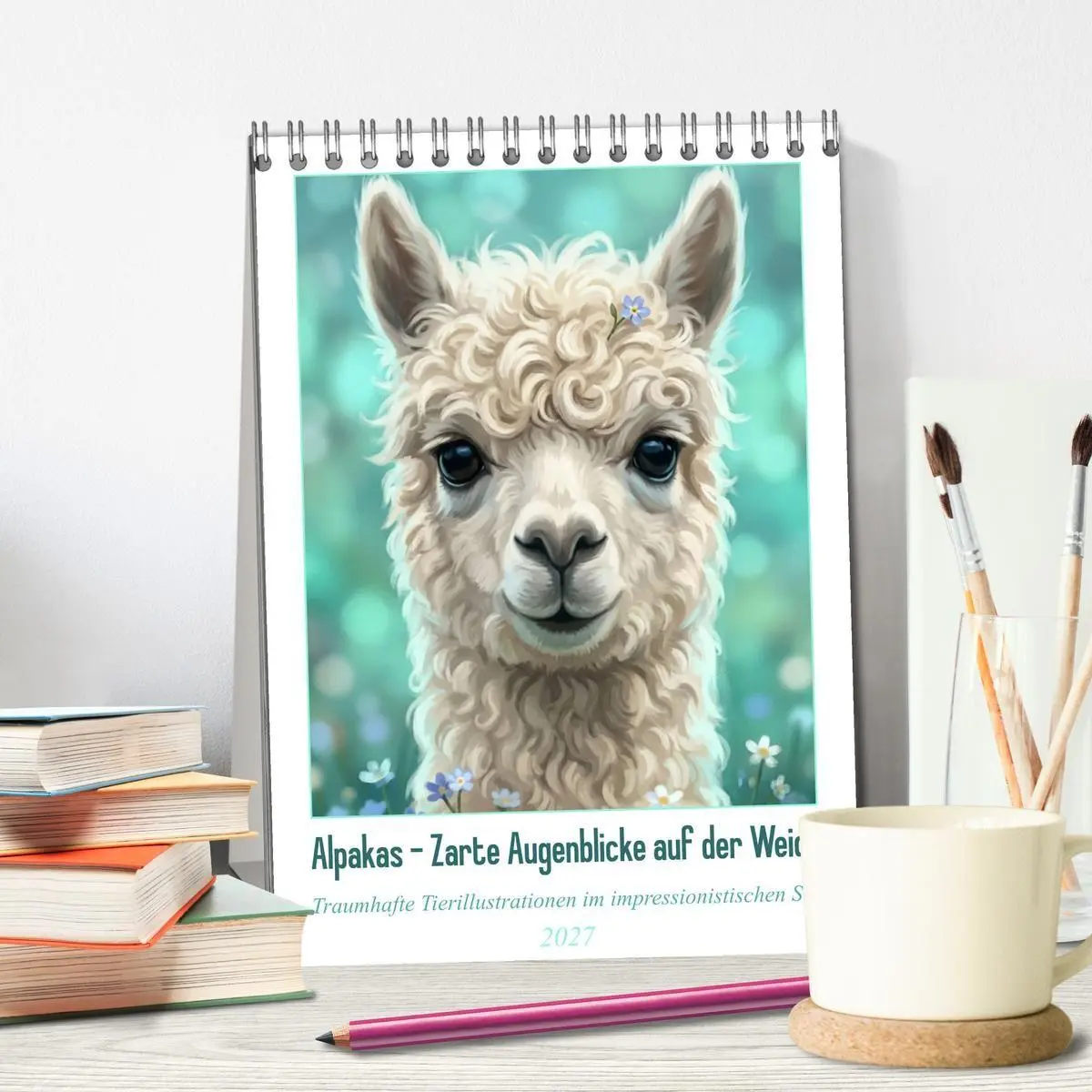 Bild: 9783516814552 | Alpakas - Zarte Augenblicke auf der Weide (Tischkalender 2027 DIN...
