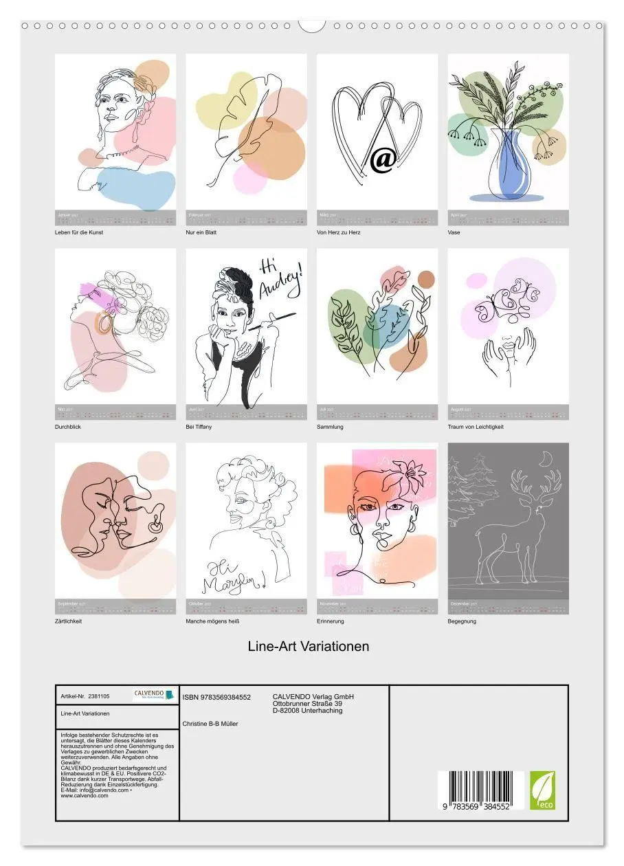 Bild: 9783569384552 | Line-Art Variationen (hochwertiger Premium Wandkalender 2027 DIN A2...