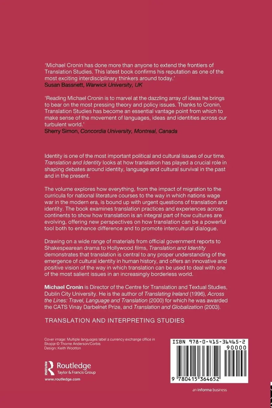 Rückseite: 9780415364652 | Translation and Identity | Michael Cronin | Taschenbuch | Englisch