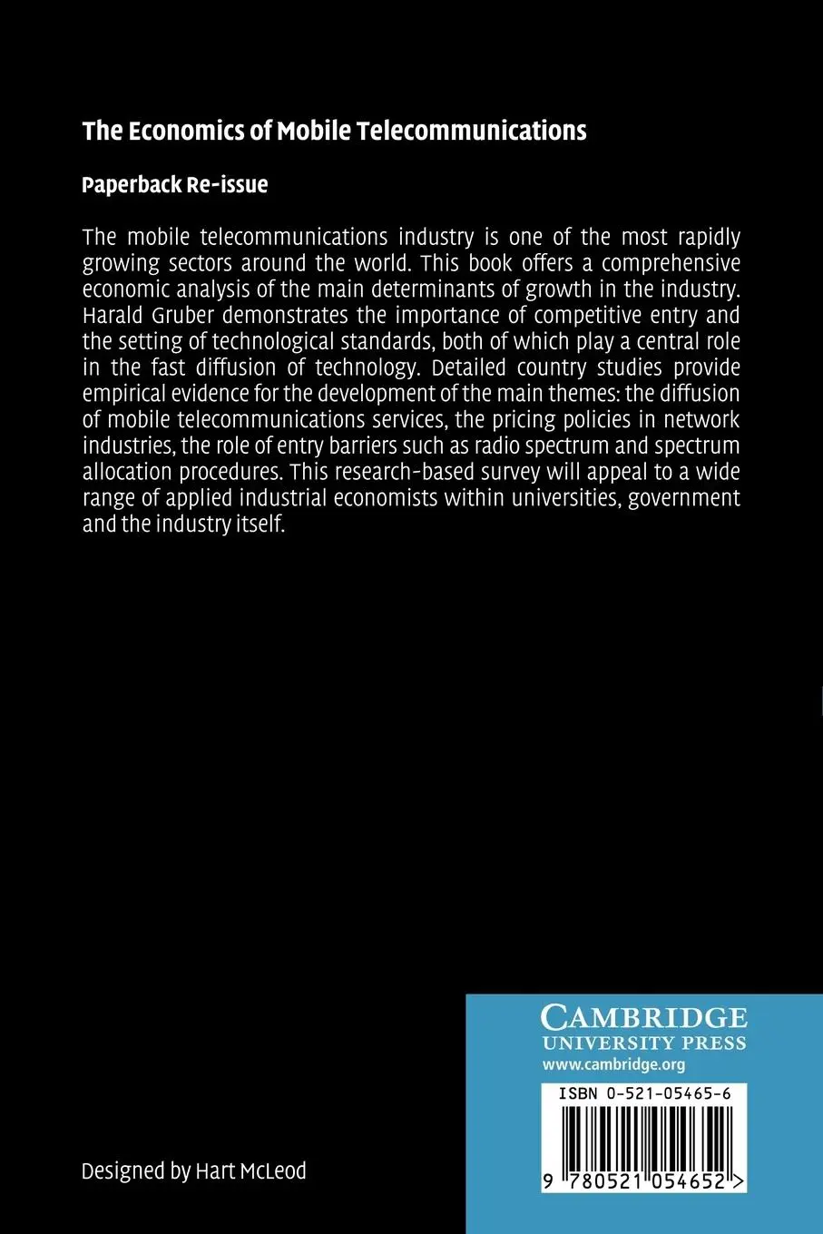 Rückseite: 9780521054652 | The Economics of Mobile Telecommunications | Harald Gruber (u. a.)