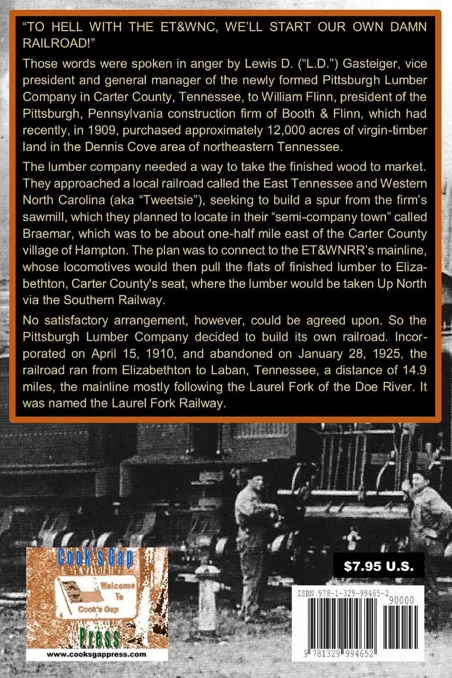 Rückseite: 9781329994652 | The Laurel Fork Railway of Carter County, Tennessee | Doug McGuinn