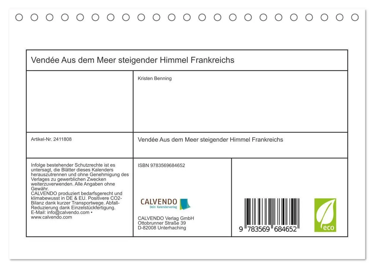 Bild: 9783569684652 | Vendée Aus dem Meer steigender Himmel Frankreichs (Tischkalender...
