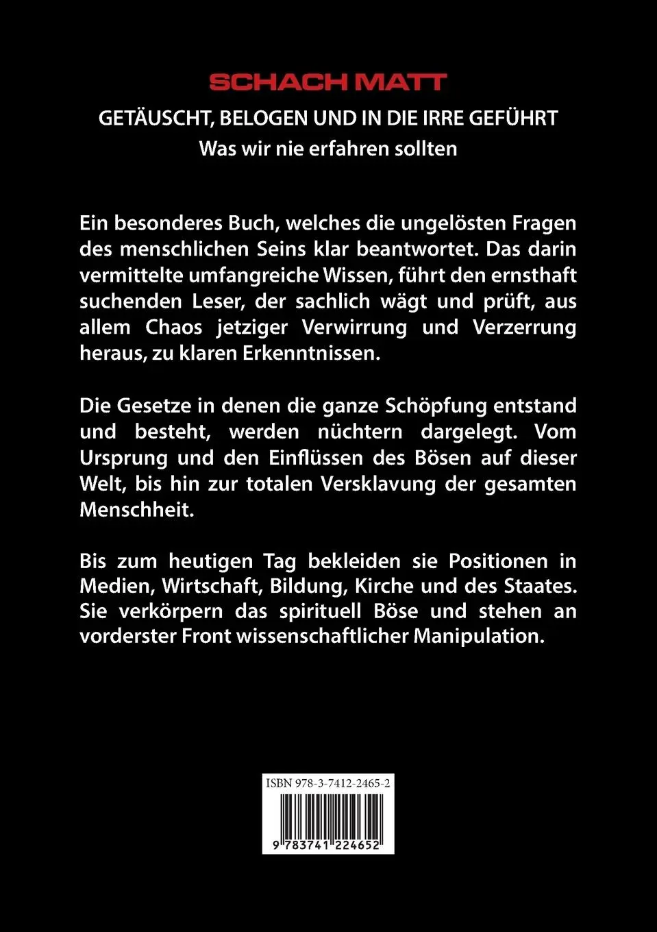 Rückseite: 9783741224652 | Schach matt | Getäuscht, belogen und in die Irre geführt | Taschenbuch