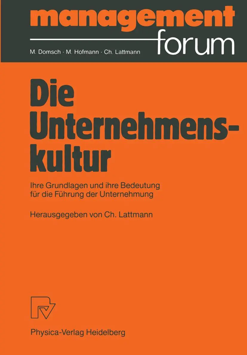 Cover: 9783790804652 | Die Unternehmenskultur | Charles Lattmann | Taschenbuch | x | Deutsch