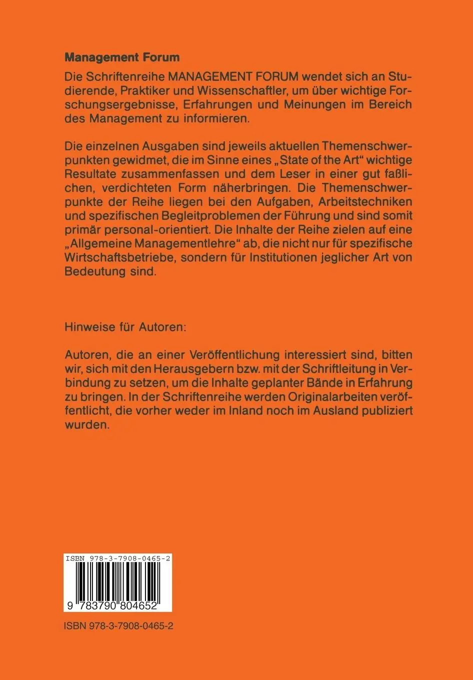 Rückseite: 9783790804652 | Die Unternehmenskultur | Charles Lattmann | Taschenbuch | x | Deutsch