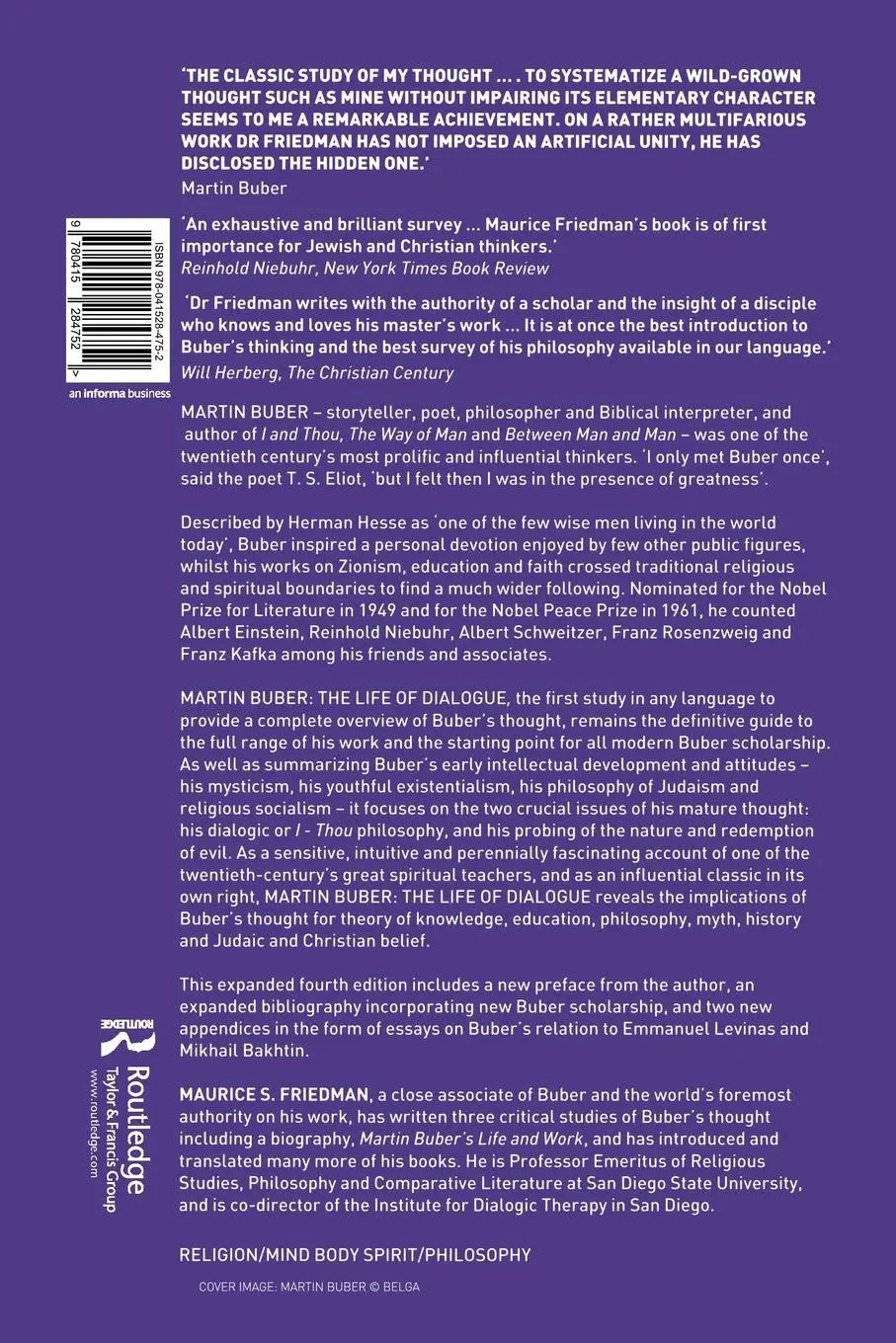Rückseite: 9780415284752 | Martin Buber | The Life of Dialogue | Maurice S. Friedman | Buch
