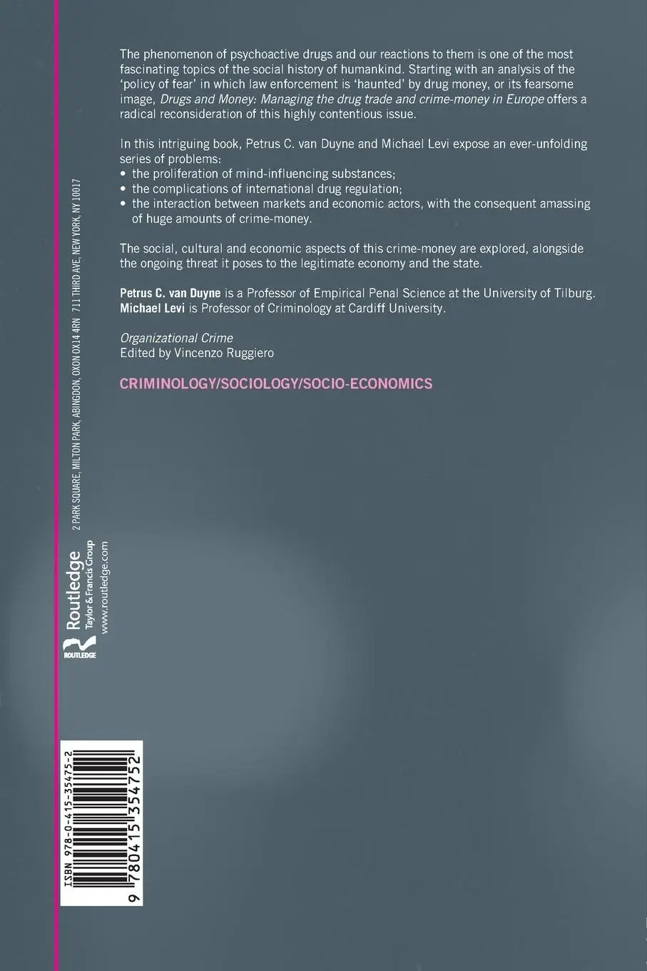 Rückseite: 9780415354752 | Drugs and Money | Managing the Drug Trade and Crime Money in Europe