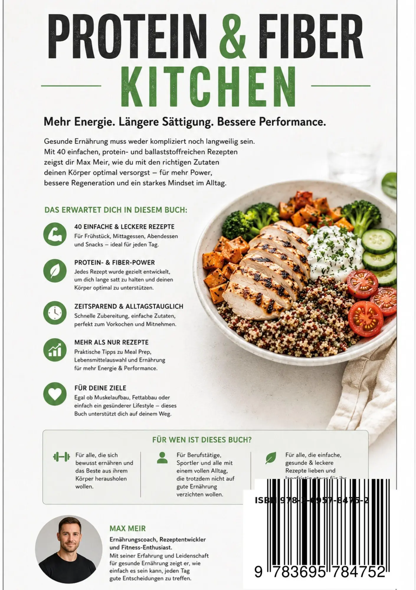 Rückseite: 9783695784752 | Protein &amp; Fiber Kitchen | Max Meir | Taschenbuch | 32 S. | Deutsch
