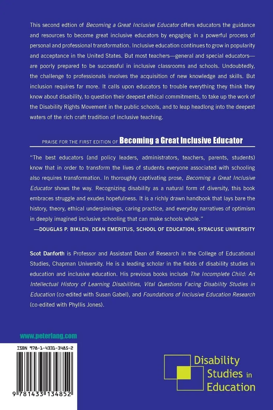 Rückseite: 9781433134852 | Becoming a Great Inclusive Educator - Second edition | Scot Danforth