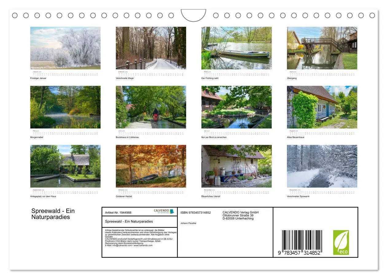 Bild: 9783457314852 | Spreewald - Ein Naturparadies (Wandkalender 2026 DIN A4 quer),...