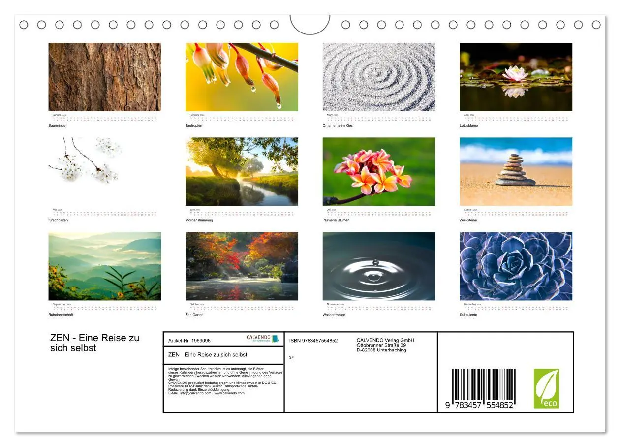 Bild: 9783457554852 | ZEN - Eine Reise zu sich selbst (Wandkalender 2026 DIN A4 quer),...
