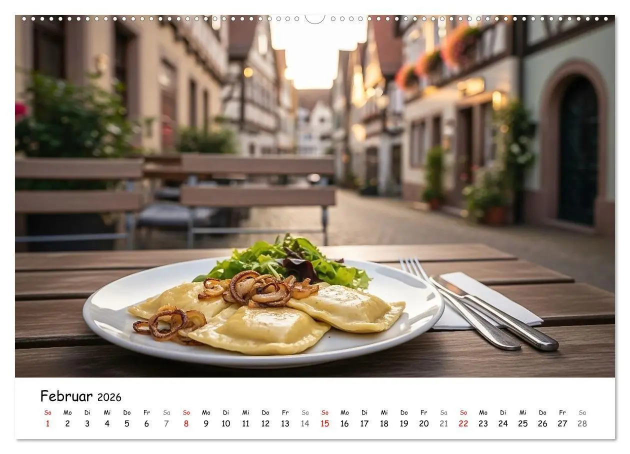 Bild: 9783516714852 | Schwäbischer Maultaschen-Kalender (Wandkalender 2026 DIN A2 quer),...
