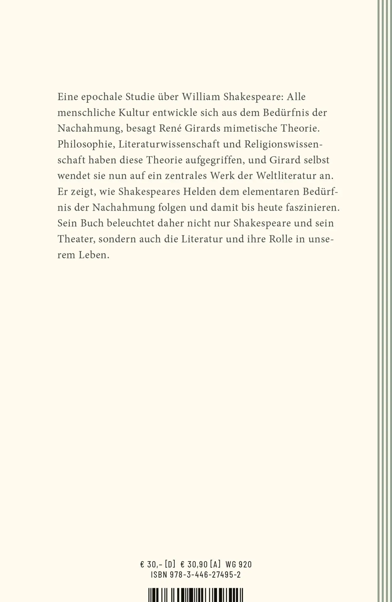 Bild: 9783446274952 | Shakespeare | Theater des Neides | René Girard | Taschenbuch | 570 S.