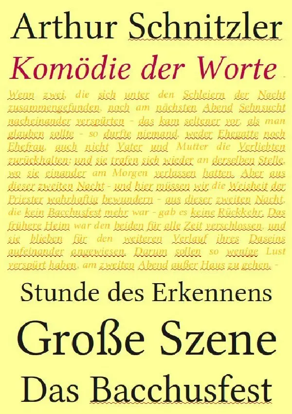 Cover: 9783741814952 | Komödie der Worte | Stunde des Erkennens, Große Szene, Das Bacchusfest