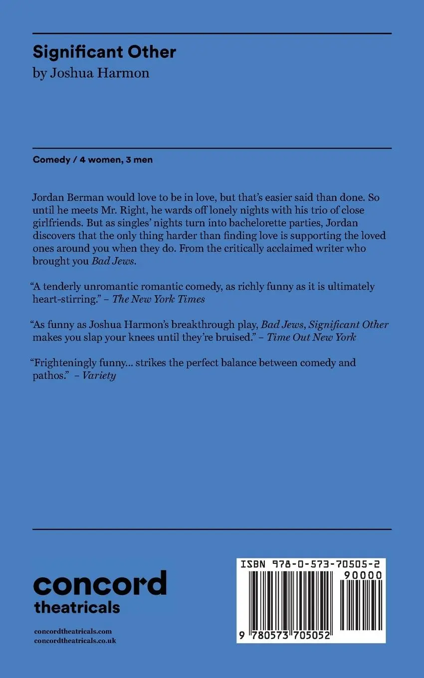 Rückseite: 9780573705052 | Significant Other | Joshua Harmon | Taschenbuch | Englisch | 2018