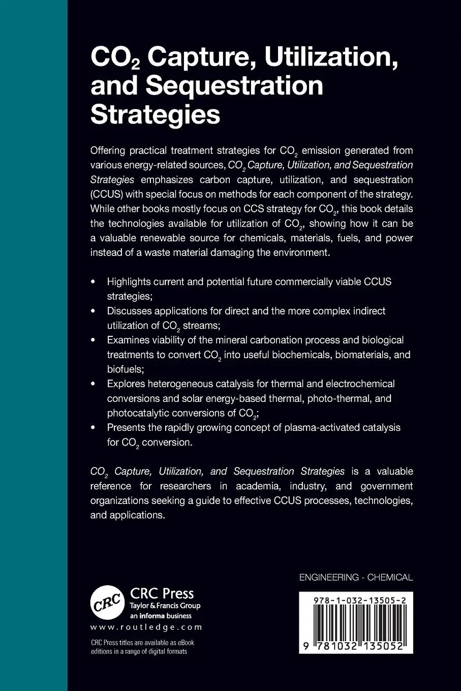 Rückseite: 9781032135052 | CO2 Capture, Utilization, and Sequestration Strategies | Shah | Buch