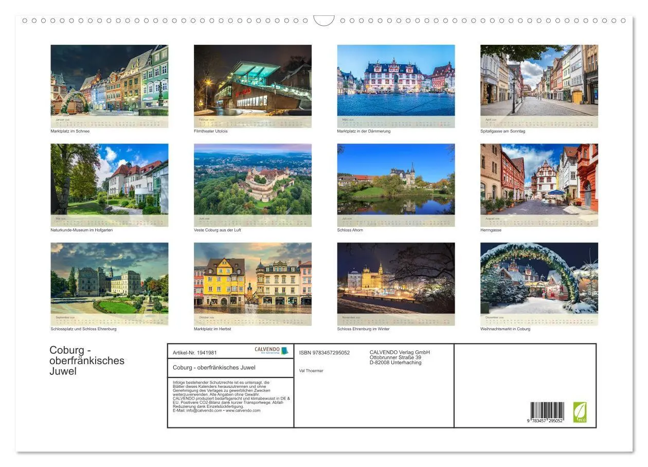 Bild: 9783457295052 | Coburg - oberfränkisches Juwel (Wandkalender 2026 DIN A2 quer),...