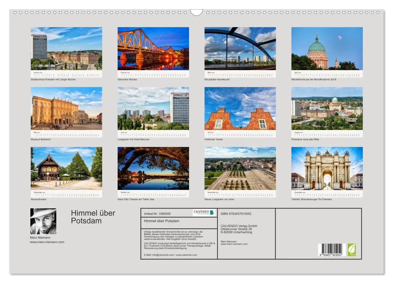 Bild: 9783457815052 | Himmel über Potsdam (Wandkalender 2026 DIN A2 quer), CALVENDO...