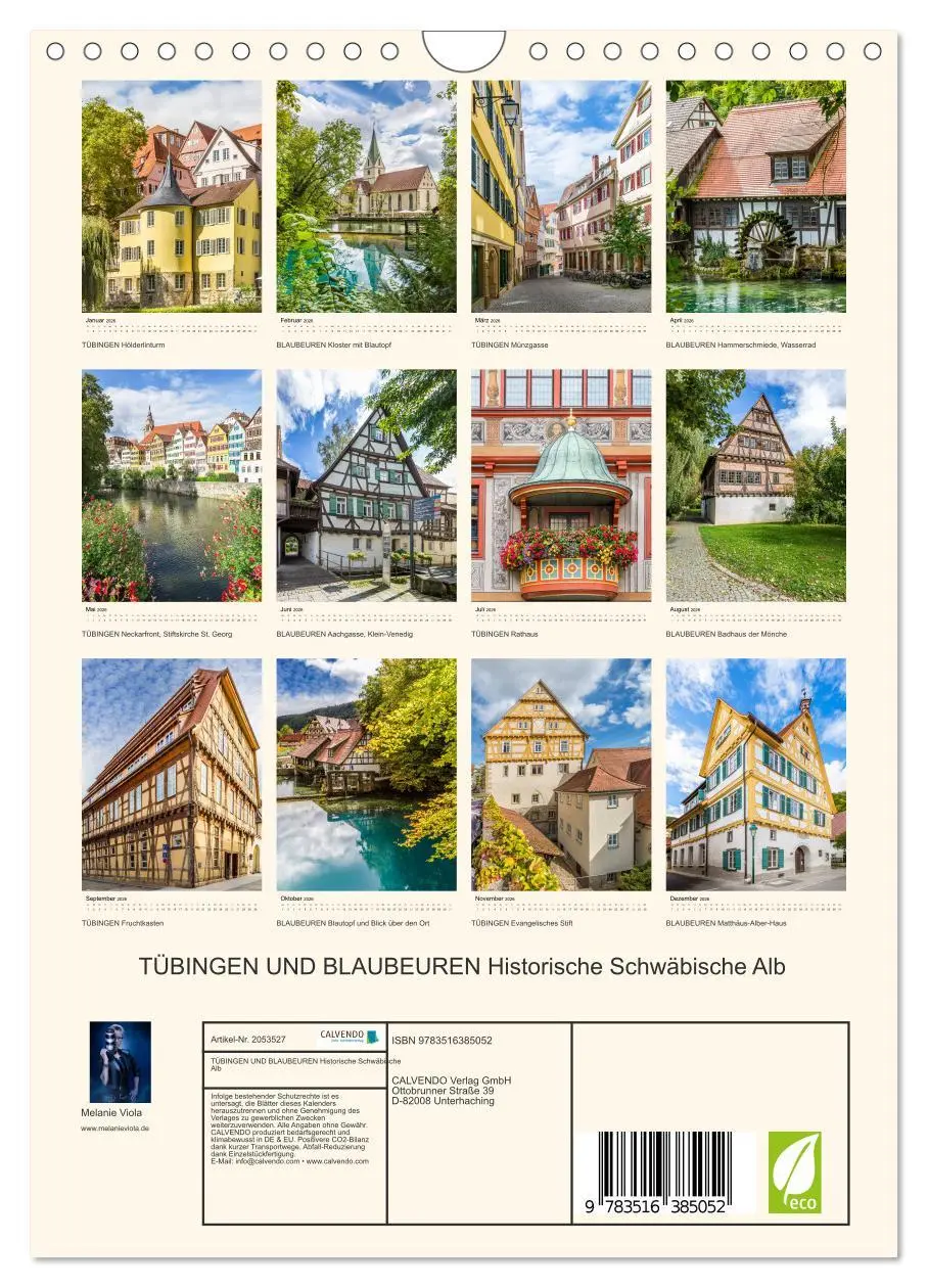 Bild: 9783516385052 | TÜBINGEN UND BLAUBEUREN Historische Schwäbische Alb (Wandkalender...