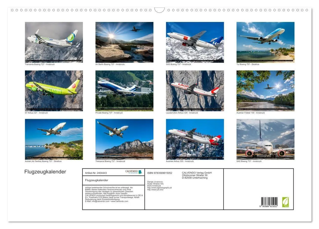 Bild: 9783569615052 | Flugzeugkalender (Wandkalender 2027 DIN A2 quer), CALVENDO...