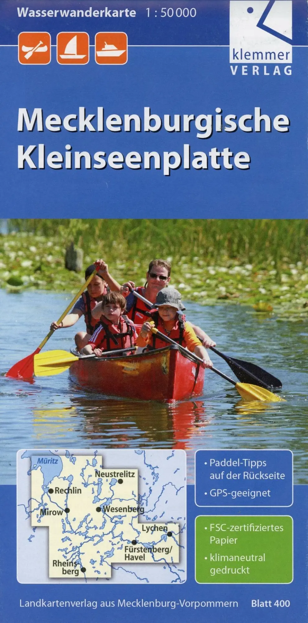 Cover: 9783940175052 | Wasserwanderkarte Mecklenburgische Kleinseenplatte | Klaus Klemmer