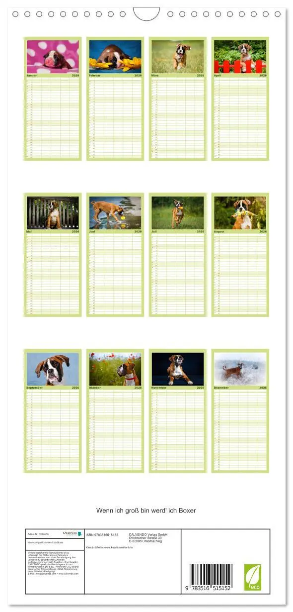 Bild: 9783516515152 | Familienplaner 2026 - Wenn ich groß bin werd' ich Boxer mit 5...
