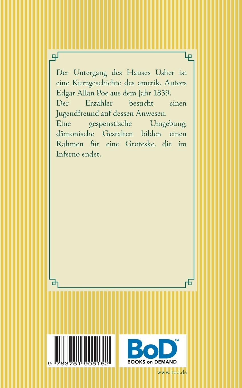 Rückseite: 9783751905152 | Der Untergang des Hauses Usher | Edgar Allan Poe | Taschenbuch | 52 S.