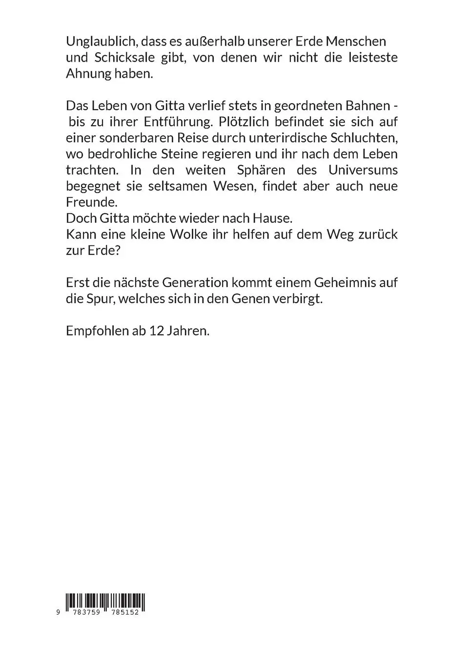 Rückseite: 9783759785152 | Eine sonderbare Reise | Ein Science-Fiction-Abenteuer für Jugendliche