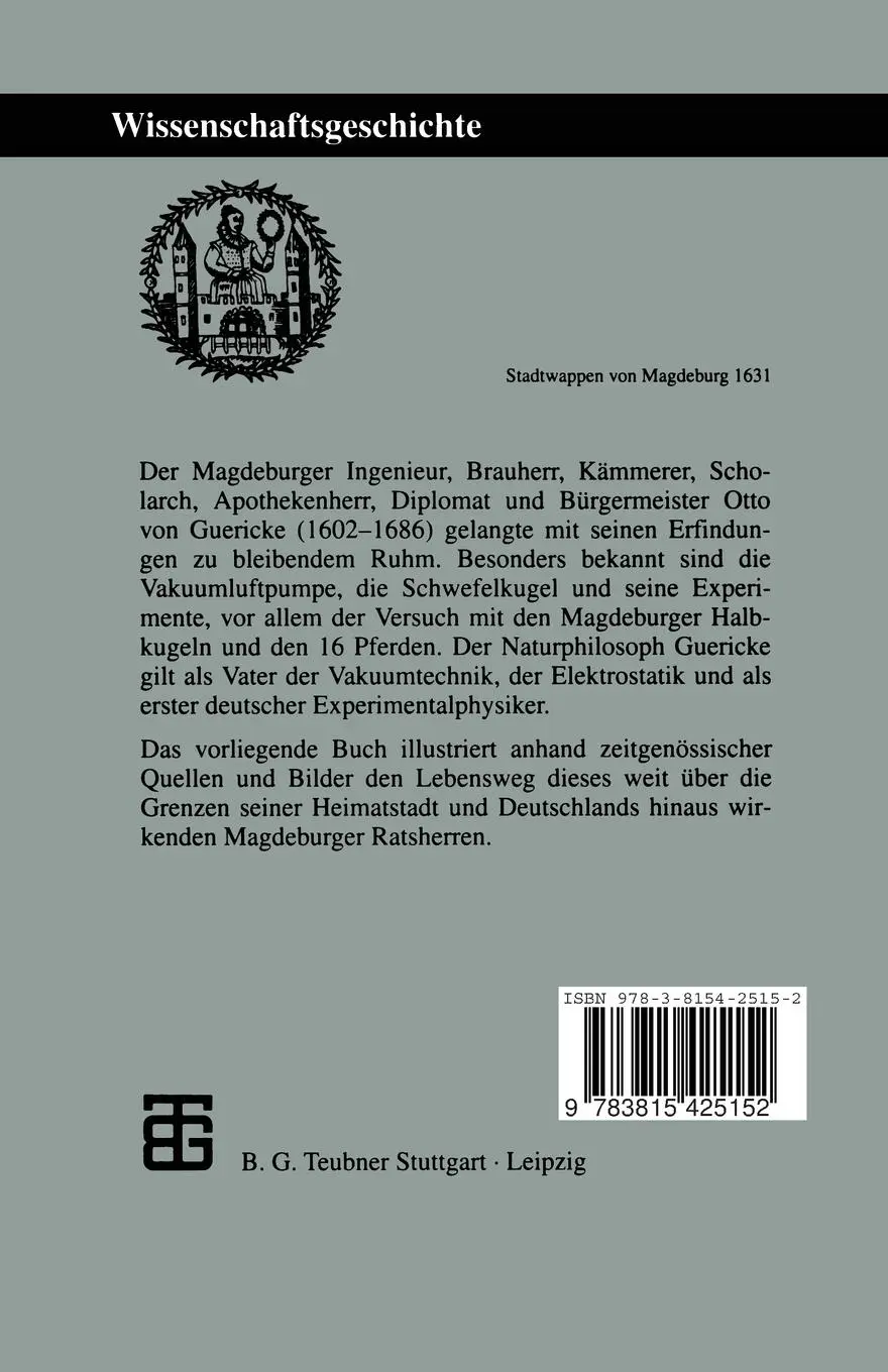 Rückseite: 9783815425152 | Otto von Guericke | Ein Leben für die Alte Stadt Magdeburg | Schneider