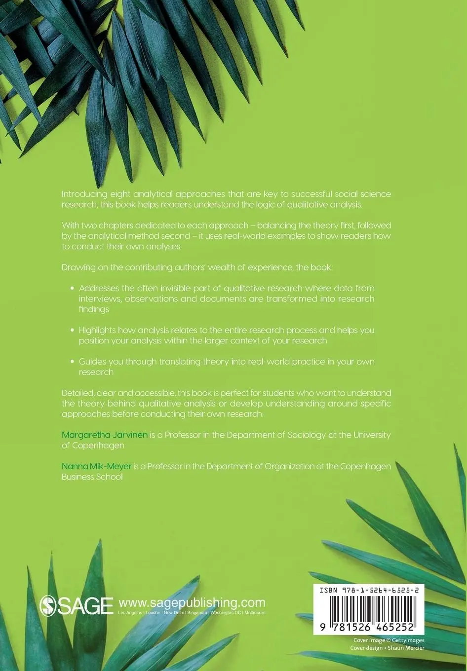 Rückseite: 9781526465252 | Qualitative Analysis | Eight Approaches for the Social Sciences | Buch