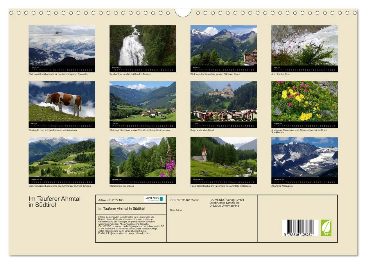 Bild: 9783516125252 | Im Tauferer Ahrntal in Südtirol (Wandkalender 2026 DIN A3 quer),...