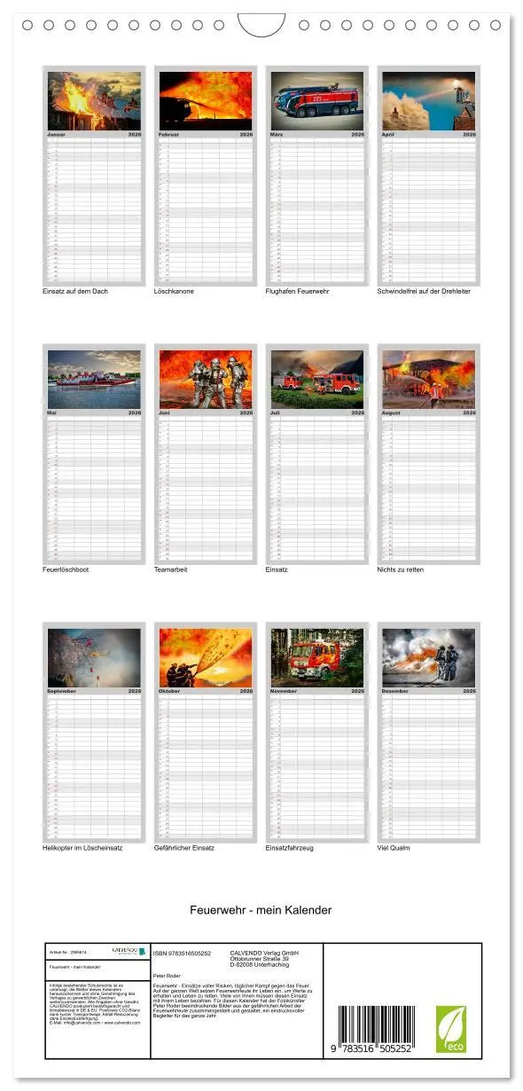 Bild: 9783516505252 | Familienplaner 2026 - Feuerwehr - mein Kalender mit 5 Spalten...