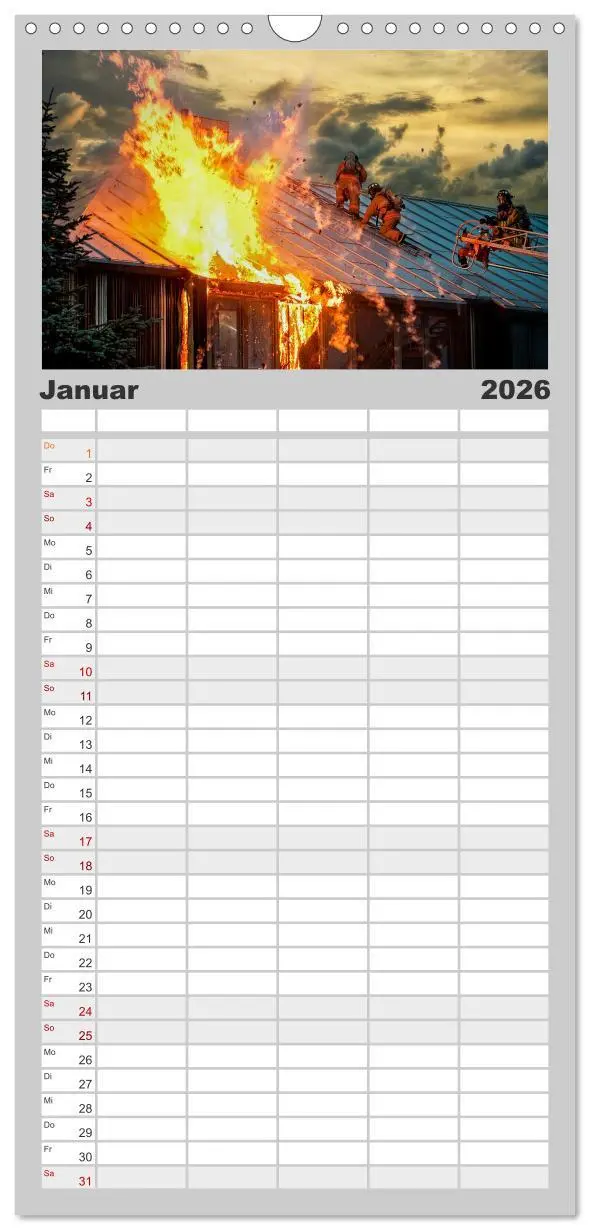 Bild: 9783516505252 | Familienplaner 2026 - Feuerwehr - mein Kalender mit 5 Spalten...